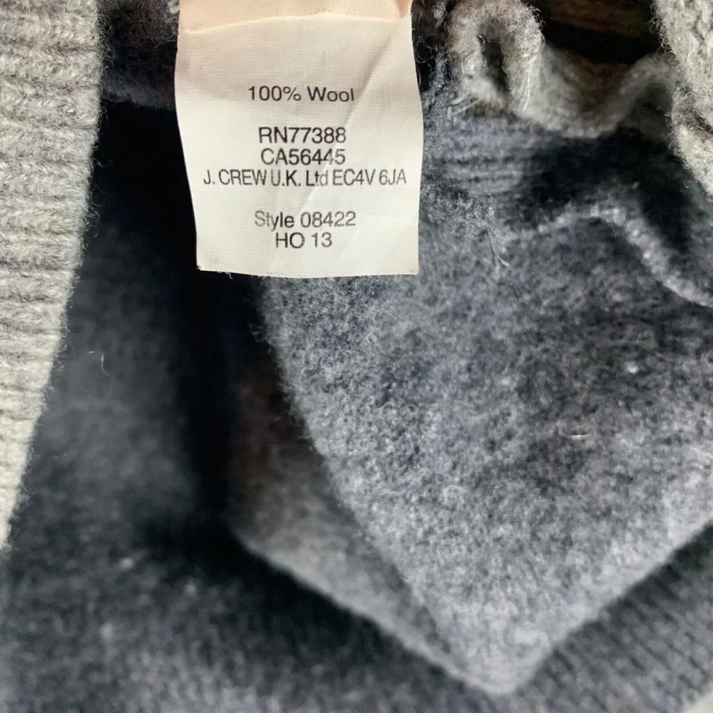J.Crew Womens Colorblock Crew Neck Double Zip Knit Wool Grey Sweater Size M 8746